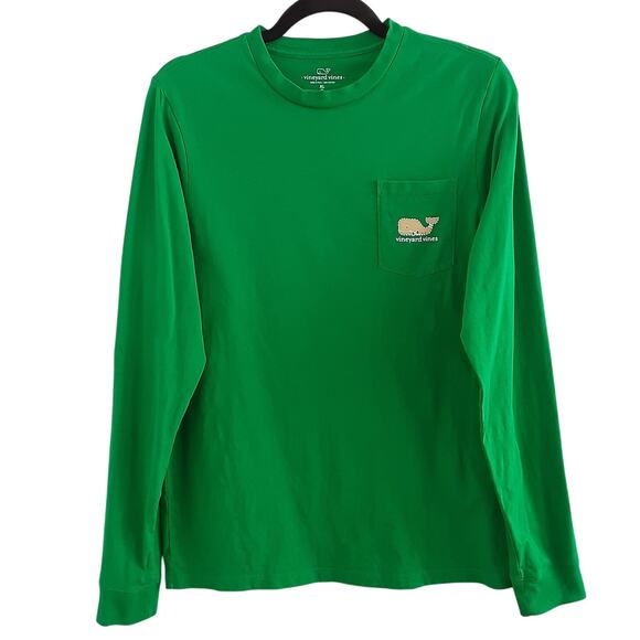 Vineyard Vines Gingerbread Christmas Whale Tee Long Sleeve Crewneck Youth XL - Picture 2 of 9